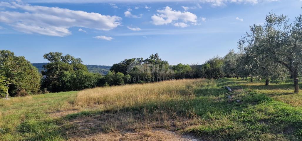 ISTRIA, PIĆAN - Beautiful complex of construction and agricultural land, view of Učka - complete pri