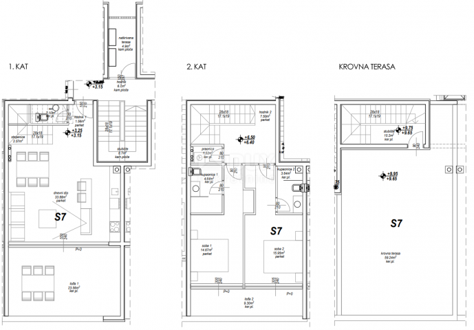 ZADAR, PRIVLAKA – Erstaunliches zweistöckiges Penthouse mit einer geräumigen Dachterrasse, 120 Meter