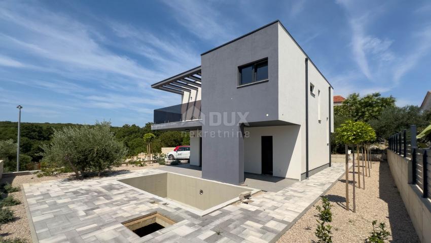 INSEL KRK, STADT KRK (Umgebung) – moderne Luxusvilla mit Pool und Meerblick