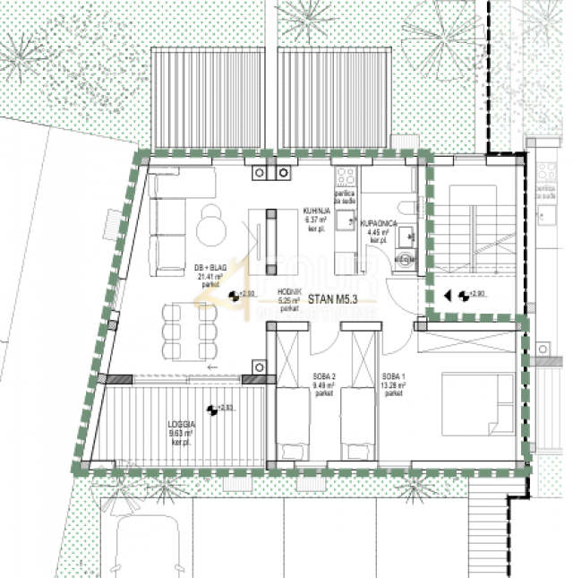 Wohnung Cres, 85,50m2