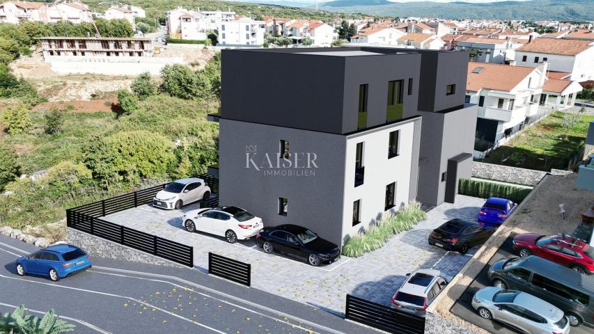 Krk, Insel Krk - luxuriöse Wohnung 65m2 mit Garten