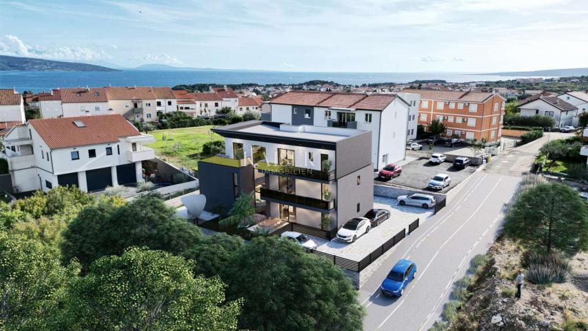 Krk, Otok Krk- Penthouse 115m2 s pogledom na more   