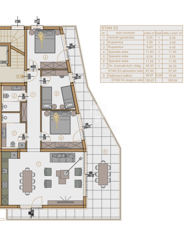 Apartment with a terrace of 39 m2 in Pješčana Uvala, new building!