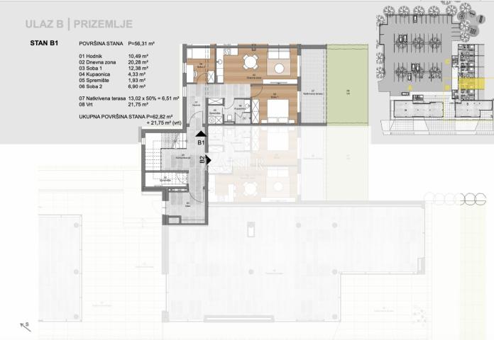 Labin, Zentrum - Neubau 2 Schlafzimmer + Wohnzimmer, 56 m2