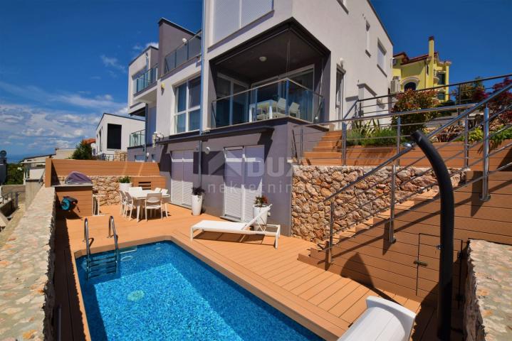 OTOK KRK, NJIVICE - 2S+DB apartman s bazenom i pogledom na more