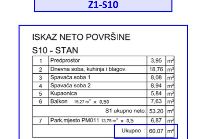 Pula, Veli Vrh - NOVOGRADNJA 2 spavaće sobe i garažni parking