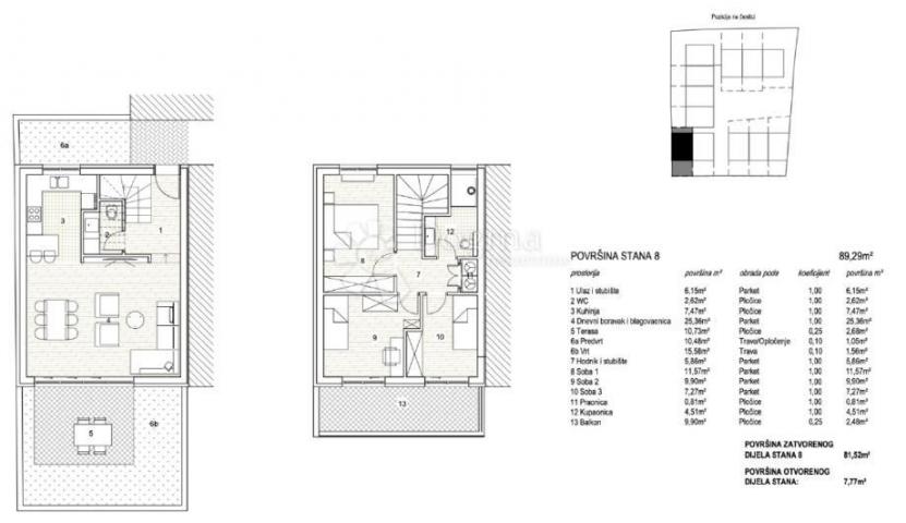 Wohnung Stenjevec, 89,29m2