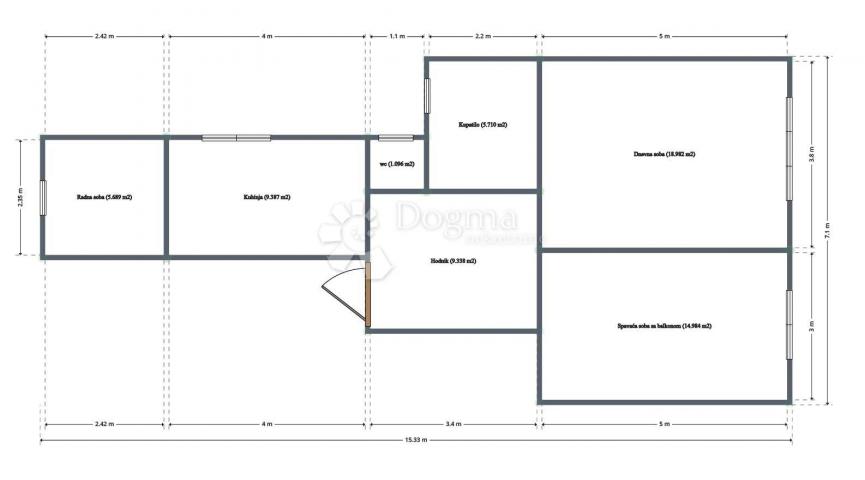 Wohnung Trešnjevka, Trešnjevka - Sjever, 66,37m2