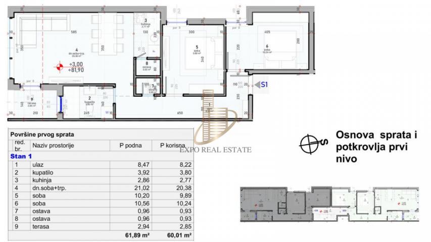 Stan u izgradnji - urbana vila - 3, 0 - 60m2 - Telep