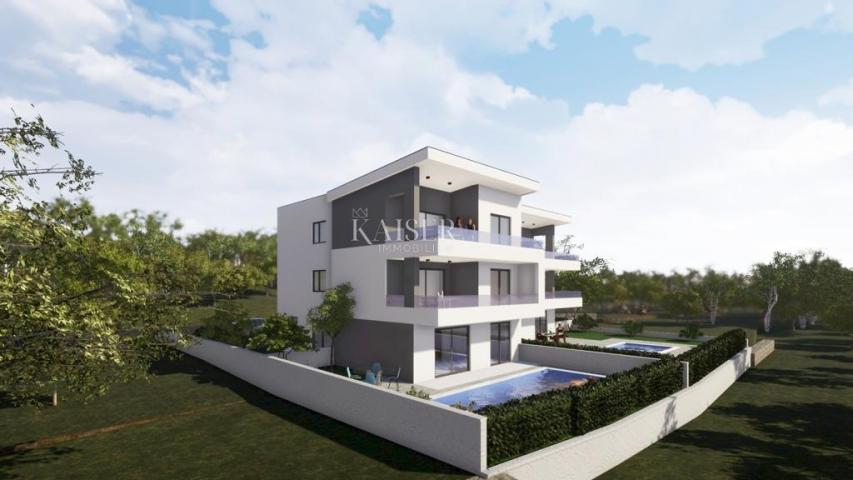 Malinska, Island of Krk - apartment 110m² with pool and sea view