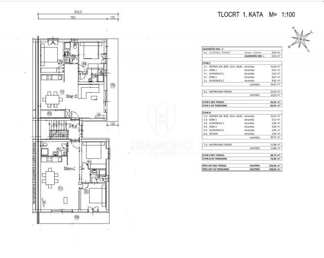 Wohnung Murine, Umag, 66m2