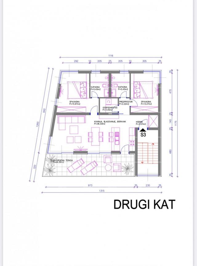 Building land Mukalba Medulin, land with a building permit for the construction of a residential bui