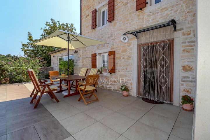 Rovinj, surroundings, stone house with a swimming pool and a spacious garden