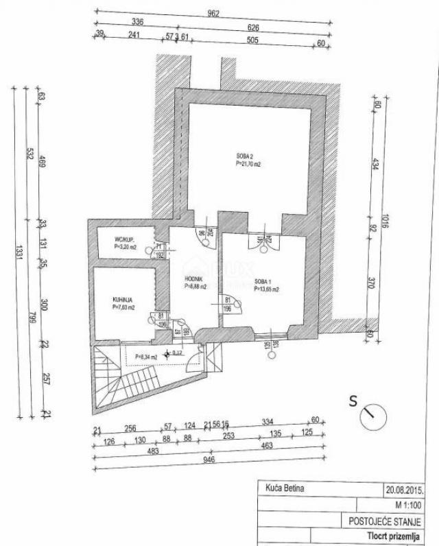 BETINA, MURTER - Rustikalna kamena kuća za renovaciju