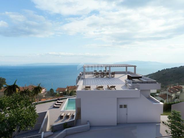 OPATIJA, BREGI - penthouse 100m2 with panoramic sea view and swimming pool + roof terrace