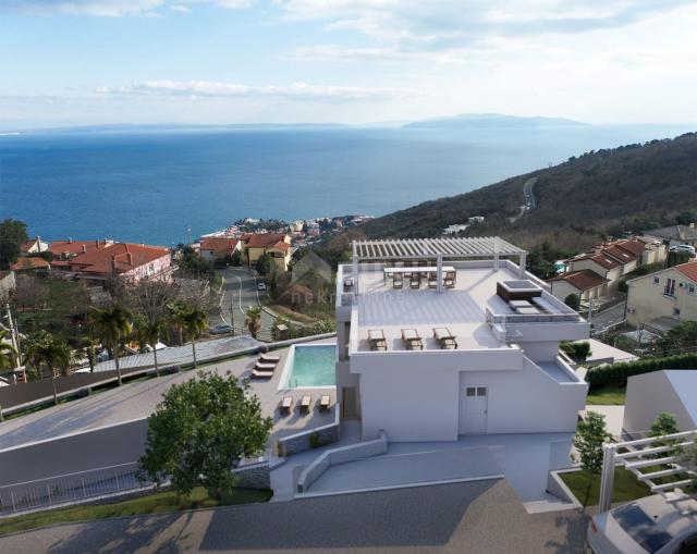 OPATIJA, BREGI - Erdgeschosswohnung 70m2 mit Panoramablick auf das Meer und Schwimmbad + Garten 150m