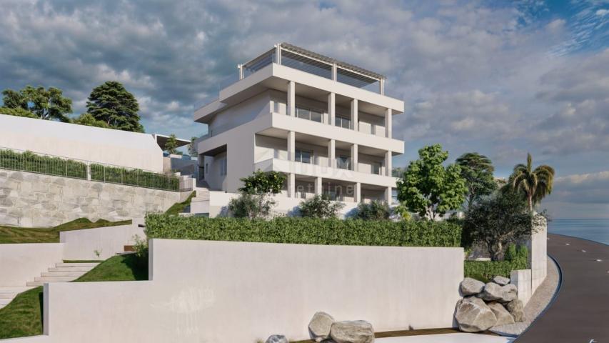 OPATIJA, BREGI - Erdgeschosswohnung 70m2 mit Panoramablick auf das Meer und Schwimmbad + Garten 150m