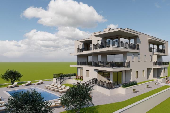 Istra, Umag, Dvosoban stan na drugom katu NKP 58, 75 m2, 400 m od mora 