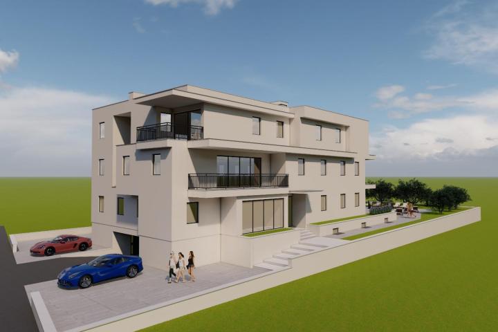 Istra, Umag, Dvosoban stan na drugom katu NKP 58, 75 m2, 400 m od mora 