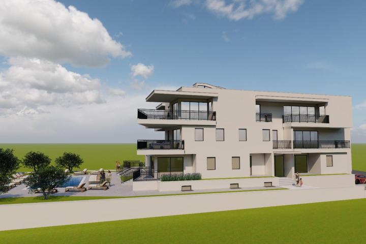 Istra, Umag, trosoban stan u prizemlju NKP 88, 20 m2, 400 m od mora 