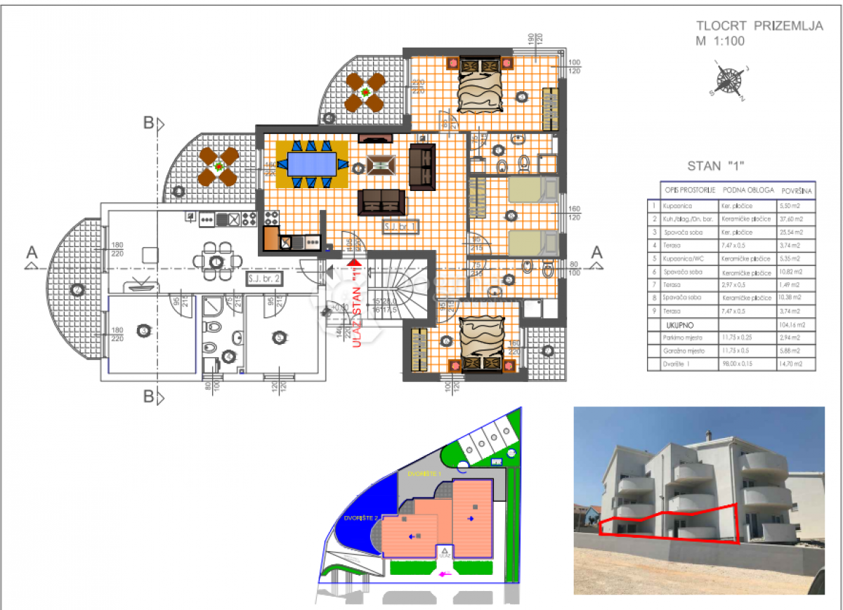 Apartment Ražanac, 119,77m2