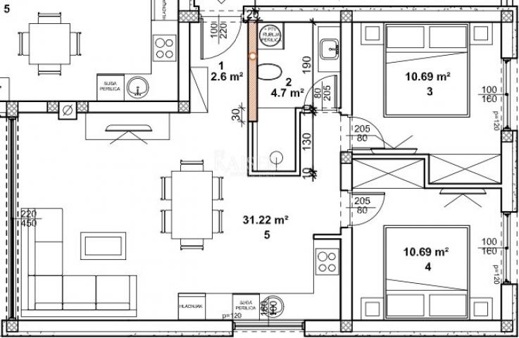 Žminj - novogradnja, 2S+DB, 64 m2