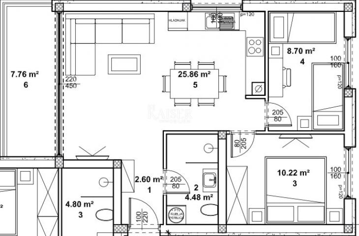 Žminj - novogradnja 2S+DB, 56 m2