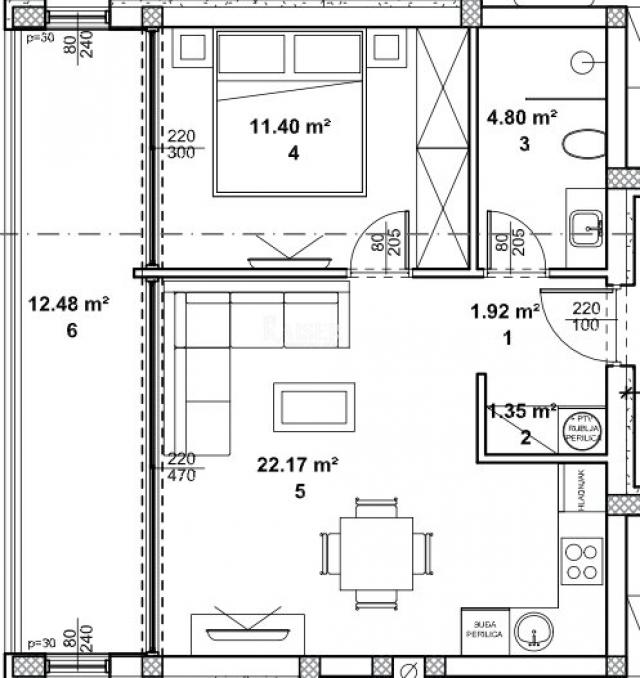 Žminj - novogradnja, 1S+DB, 51 m2