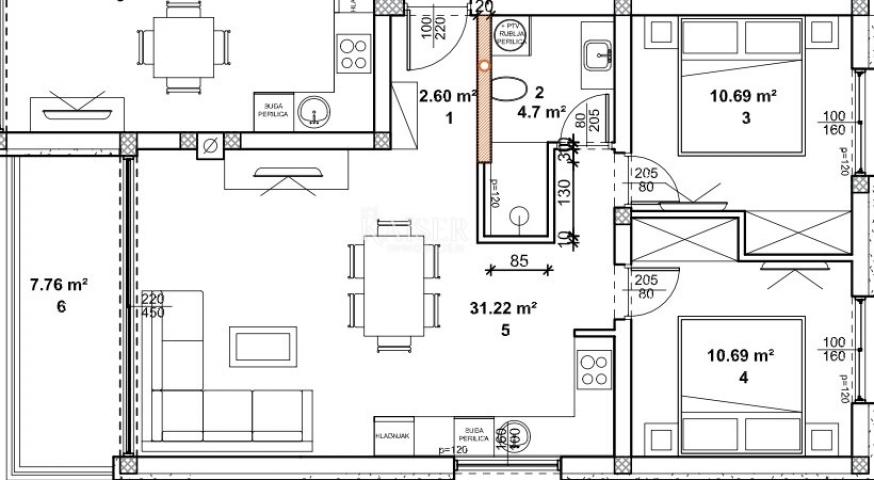 Žminj -  novogradnja, 2S+DB, 64 m2