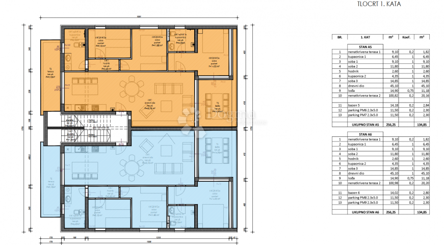 Wohnung Vinjerac, Posedarje, 134,85m2