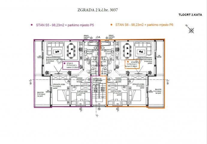 Flat Privlaka, 98,23m2