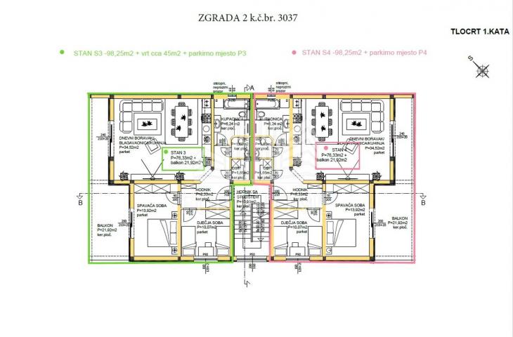 Wohnung Privlaka, 98,25m2