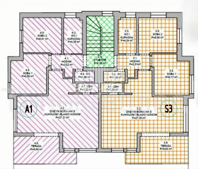 Novalja, novogradnja, 3-sobni stan, 66, 30m2+2 parkinga