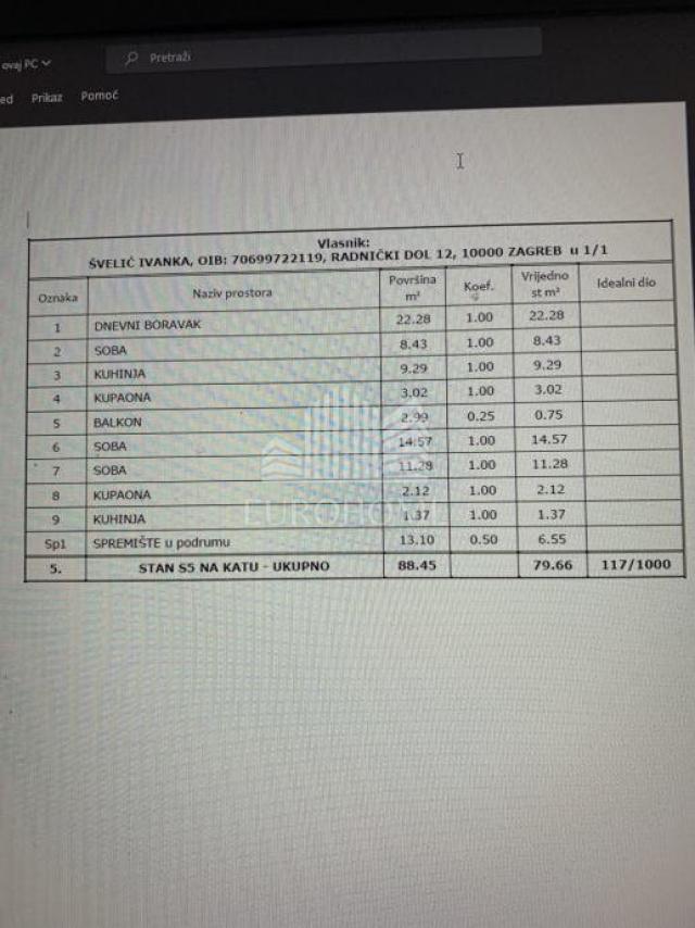 ČETVEROSOBAN STAN 79. 66 m2, TUŠKANAC, CENTAR