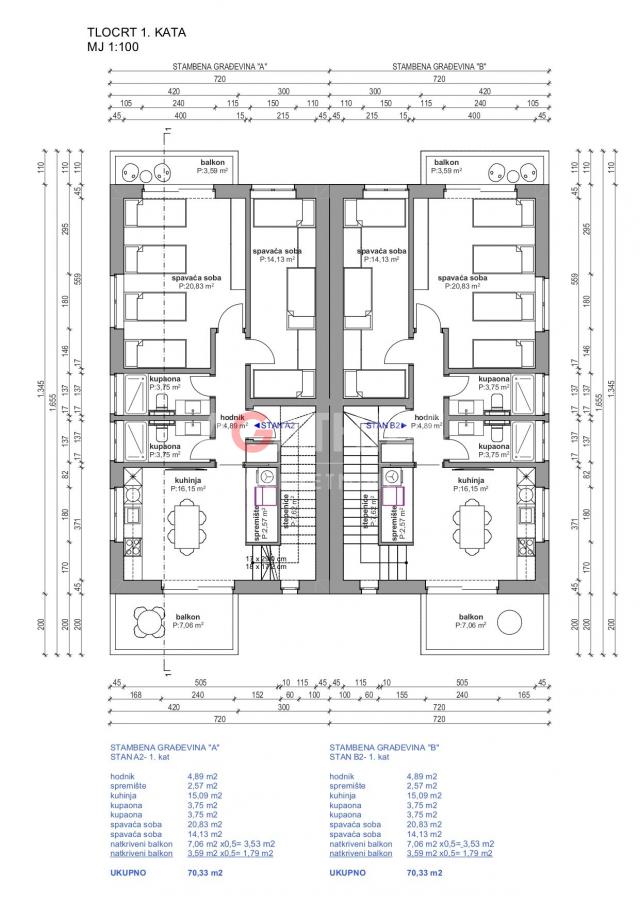 Zagreb, Resnik, zemljište 1. 264 m2 s projektom