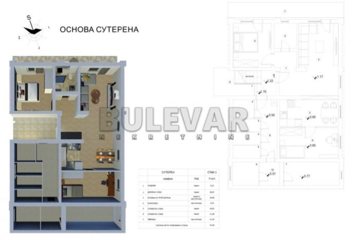 Novogradnja, kod hotela Marica, dvoiposoban  stan, 70 m2, parking