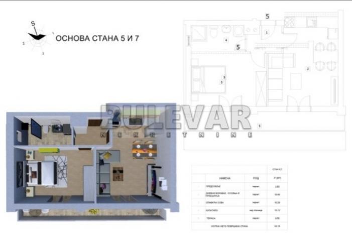 Novogradnja, kod hotela Marica, jednoiposoban stan, 49m2, parking