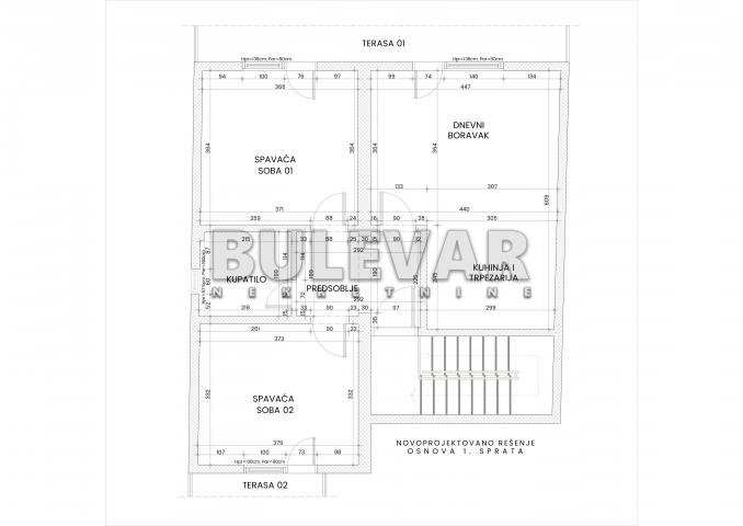 Palilula, novogradnja, 90m2, I. sprat, etažno grejanje