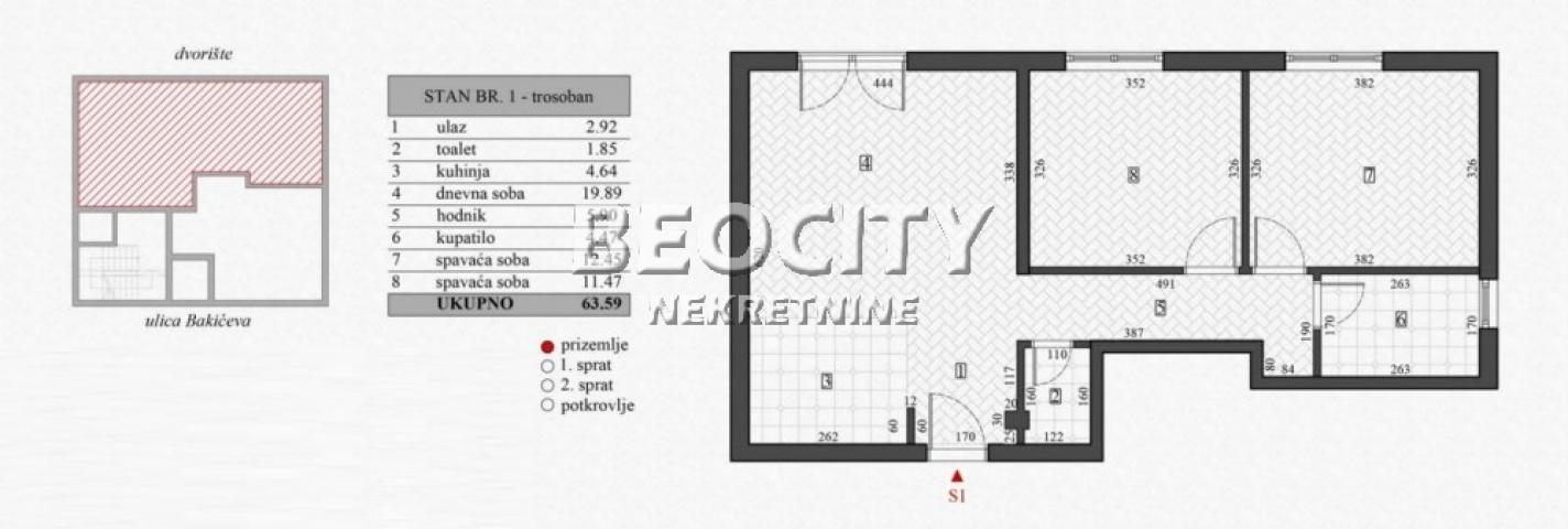 Voždovac, Šumice, Bakićeva, 3. 0, 144m2, 250200EUR 80% izgrađeno