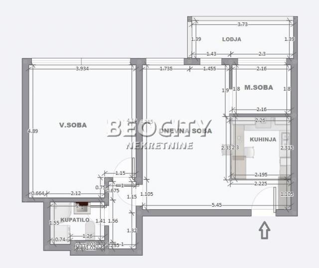 Novi Beograd, Stari Merkator, Palmira Toljatija, 2. 5, 54m2, 165000EUR