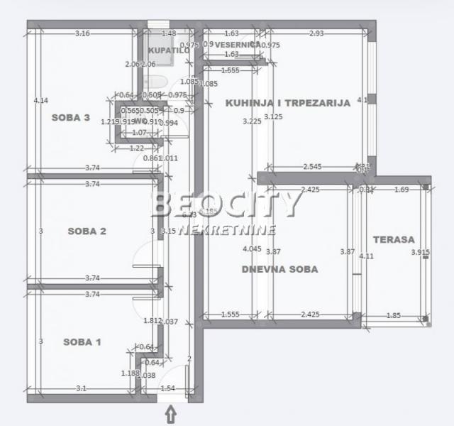 Zvezdara, Mirijevo 3, Vjekoslava Afrića, 4. 0, 90m2, 140000EUR