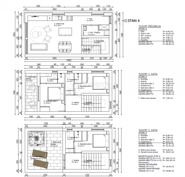 Flat Poreč, 74,13m2