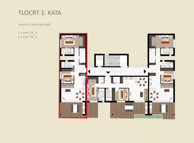 Wohnung Novigrad, 120,30m2