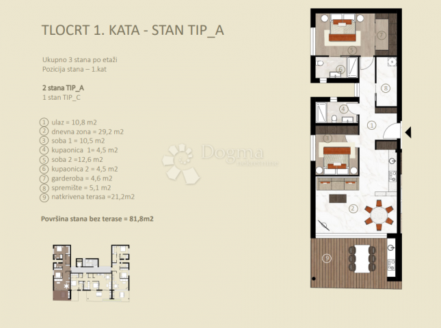 Wohnung Novigrad, 120,30m2