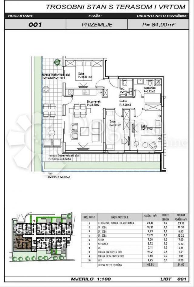 Wohnung Makarska, 70,90m2