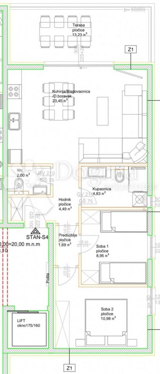 Wohnung Čiovo, Trogir, 56,52m2