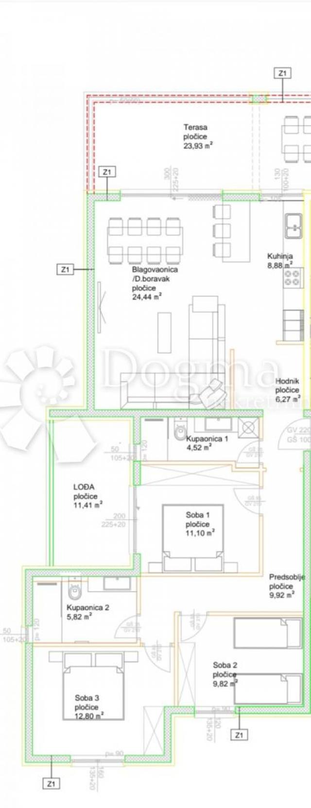 Wohnung Čiovo, Trogir, 93,20m2