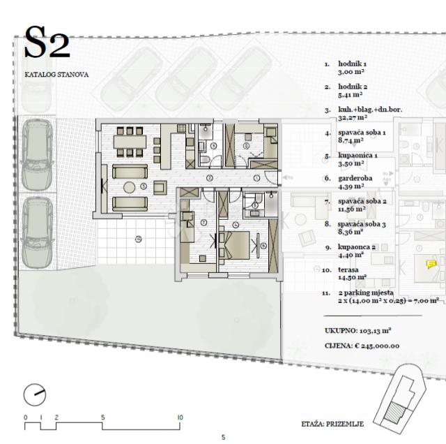 Wohnung Vodice, 83,21m2