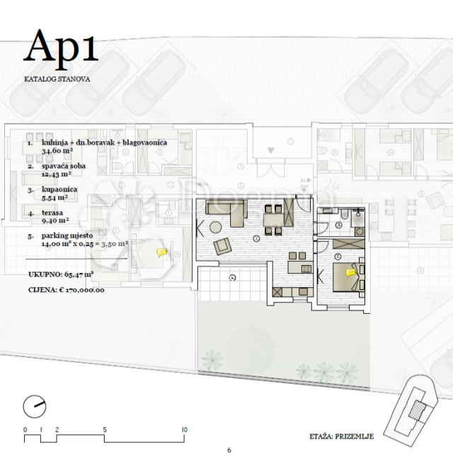 VODICE NOVI ODLIČAN APARTMAN  U PRIZEMLJU AP 1 65, 47 M2