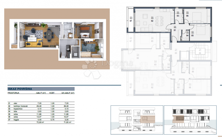 Flat Melada (Maslina), Zadar, 84,23m2